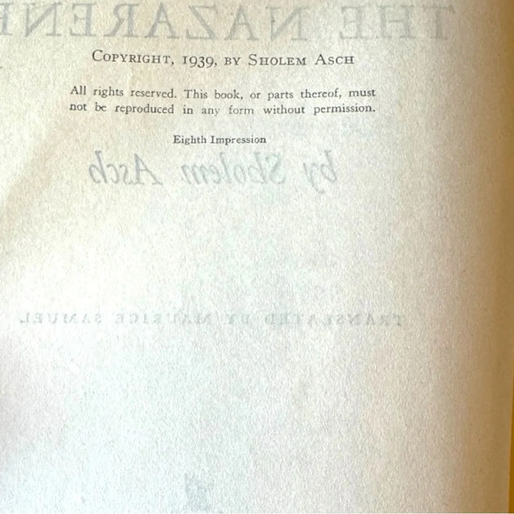 VINTAGE 1939 “The Nazarene” by Sholem Asch - Hardcover - Picture 9 of 12